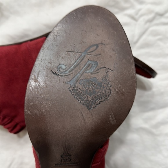 Free people NWOT satellite red open toe suede booties size 41 - Picture 9 of 9